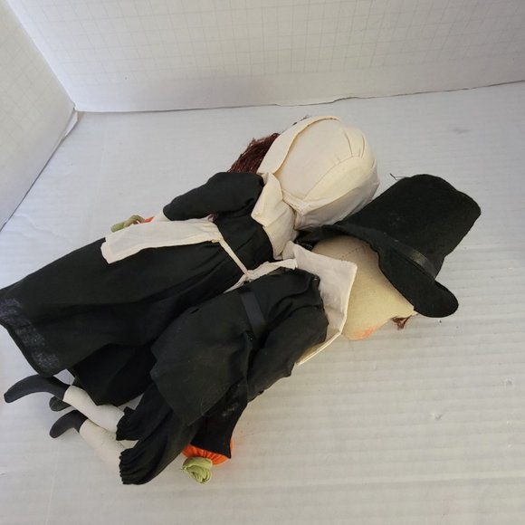 Artist Joe Spencer Pair Pilgrim Adam Eve Doll Figure Set Thanksgiving Boy Girl - Picture 9 of 13